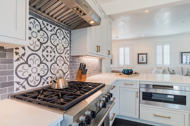 Large beach style kitchen photo in Miami