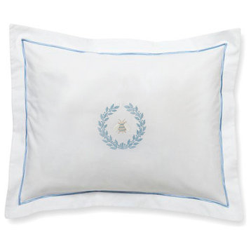 Boudoir Pillow Cover, Napoleon Bee Wreath Duck Egg Blue