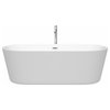 Wyndham Collection Carissa 71" Acrylic Freestanding Bathtub in Chrome/White