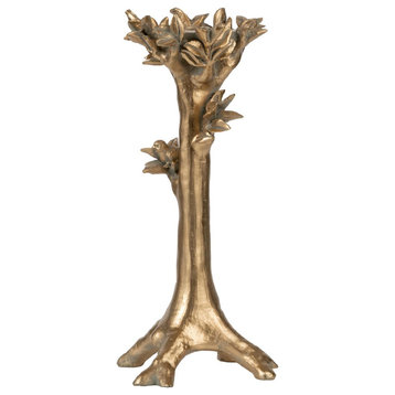 Tree Candle or Candle Holder, Gold