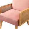 Delphine Cane Accent Chair, Rattan Armchair, Blush
