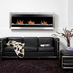 Bio-Blaze SQUARE XL-2 59''x 22'' Bio-Ethanol Fireplace With 3 Burners BB-SQXL2 - Indoor Fireplaces