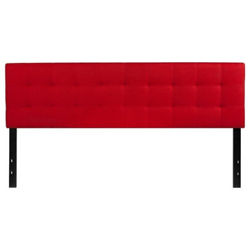 Bedford Tufted Upholstered King Size Headboard, Red Fabric