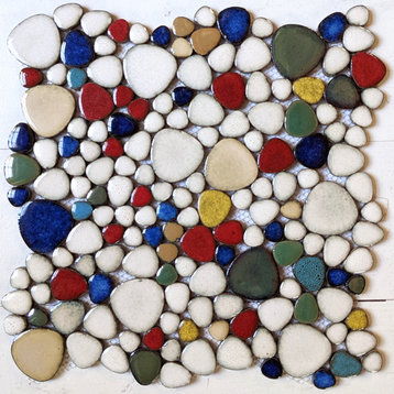 Mix Colors Pebble Porcelain Mosaic Tile