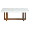 Meyers Marble Rectangular Coffee Table, White