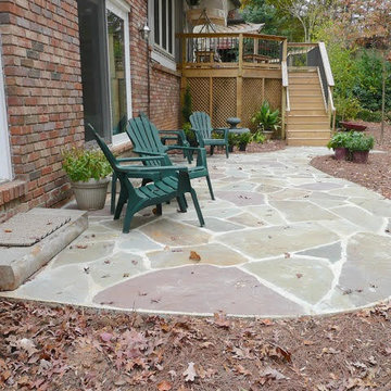 FLAG STONE PATIO AND WOOD DECK