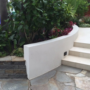 La Jolla Flagstone hardscape & radius garden walls
