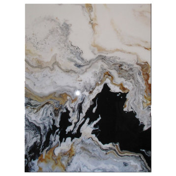 Modern Contemporary Fine Art "Tributary" Resin Coated Limited Edition 48"x36" E