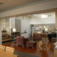 living room with pianos