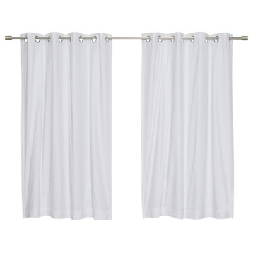 Solid Cotton Blackout Curtain, White, 52"x96"