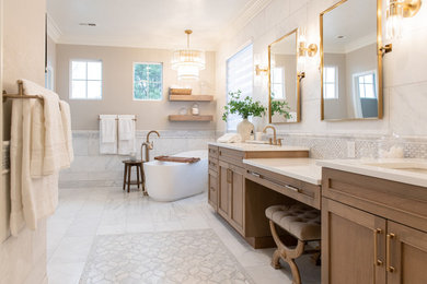 Mid-sized trendy home design photo in Denver