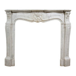 Louis XV White Marble Mantle - Furniture
