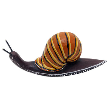 Novica Handmade At A Snails Pace Wood Statuette