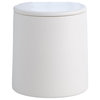 Elegant Matte White Tile Block Canister Jar Designer Ceramic 6" Cork Seal