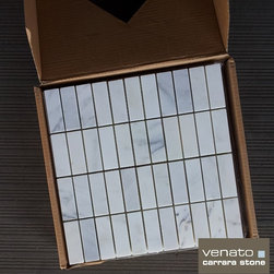 Carrara Venato 1x3 Stacked Brick Honed Marble Mosaic Tile - Mosaic Tile