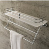 Frosted Glass 16" Bath Bathroom Shelf With Railing And Towel Bar