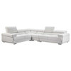 2119 Leather Sectional Sofa in White, Left Facing Chaise