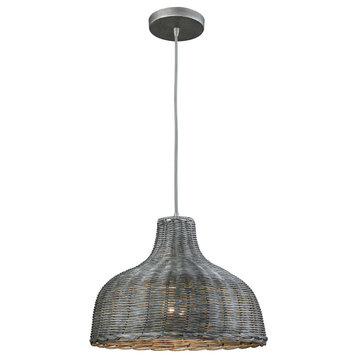 Dominical Beach 1 Light Pendant, Weathered Gray