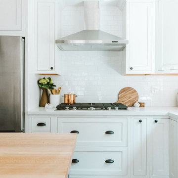 Long Beach, CA - Snow White Inset Kitchen Cabinets