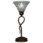 Toltec Lighting - Leaf Mini Table Lamp In Bronze, 7" Italian Bubble Glass - The beauty of our entire product line is the opportunity to create a look all of your own, as we now offer over 40 glass shade choices, with most being available as an option on every lighting family. So, as you can see, your variations are limitless. It really doesn't matter if your project requires Traditional, Transitional, or Contemporary styling, as our fixtures will fit most any decor.