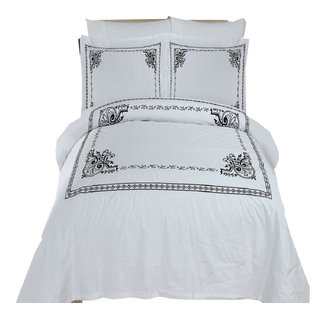 Sweet Home Collection Microfiber Ruffled Bedspread & Sham Set White Queen 