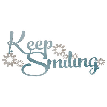 Metal Cutout Keep Smiling Decorative Wall Sign 3D Word Art Home Accent Decor