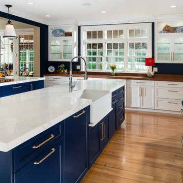 Large, two island custom kitchen