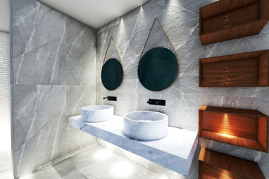 Inspiration for a transitional bathroom remodel in Miami