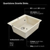 Houzer Quartztone Series Topmount Single Bowl Granite Kitchen Sink, Taupe