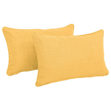 20"x12" Outdoor Spun Polyester Back Support Pillows, Set of 2, Lemon