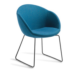 Amelia chair with black sled base - Dining Chairs