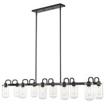 Z-Lite - Delaney 10 Light Billiard in Matte Black - Celebrate industrial design with the elongated silhouette of this ten-light island pendant. Perfect for a kitchen island or dining room the matte black finish adds depth while creating a stylish visual.&nbsp