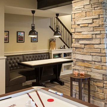custom built in booth and table