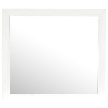 Marilla 35"x39"Modern Rectangle Framed Dresser Mirror, White