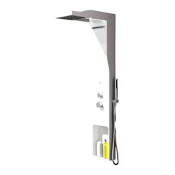 ADM Bathroom Design - ADM Shower Panel System With Handheld Shower Sprayer, White, 58" - Shower Panels And Columns