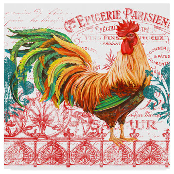 Jean Plout 'Le Coq Rooster 4' Canvas Art