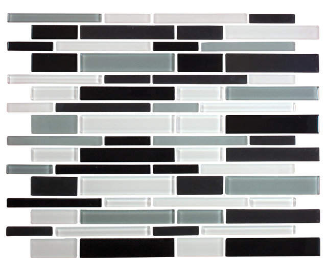 Black White Gray Mosaic Tile Shapeyourminds Black White And Gray Linear Gl Tile Mix Contemporary Mosaic