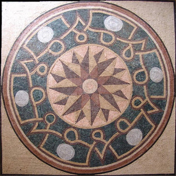 Roman Floor Moisac Art Tile - Papillon, 35"x35"