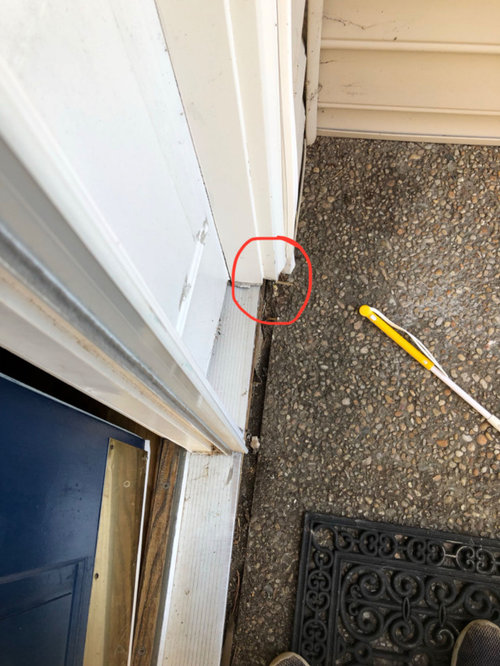 How to fix a door with a displaced sill?