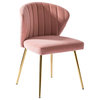 Luna Contemporary Side Chair With Tufted Back, Pink