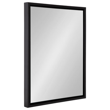 Evans Framed Floating Wall Mirror, Black 18x24