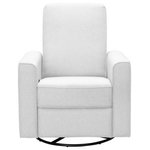 Abbyson - Hampton Fabric Swivel Glider - Comfortably rock your baby to sleep in this chair. A classic fabric upholstery effortlessly blends with a variety of decor themes making it perfect for both boy and girl nurseries. With fully padded recliner leg support, sinuous spring suspension and generously padded arms, back, and seat, this chair is sure to put you to sleep along with your child.