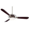 Minka Aire Acero Ceiling Fan, Brushed Steel, Mahogany, F601-BS/MG