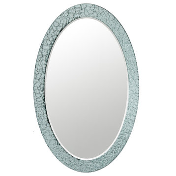 Jewel Oval Frameless Mirror 31.5"x23.6" Oval Wall Mirror