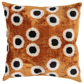 Canvello Luxury Burnt Orange Throw Pillows with Down Insert 16x16 in