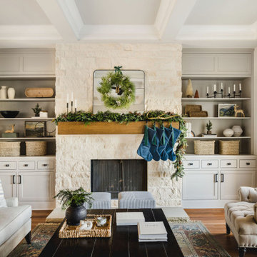Living Room Holiday Christmas Mantel