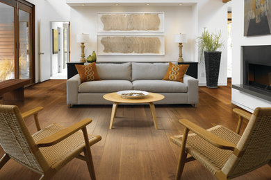 Example of a trendy living room design in Calgary