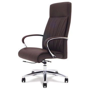Forbes Modern Adjustable Executive Chair Dark Brown Top Grain Leather