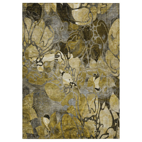 Machine Washable Indoor/Outdoor Chantille ACN558 Brown 8' x 10' Rug