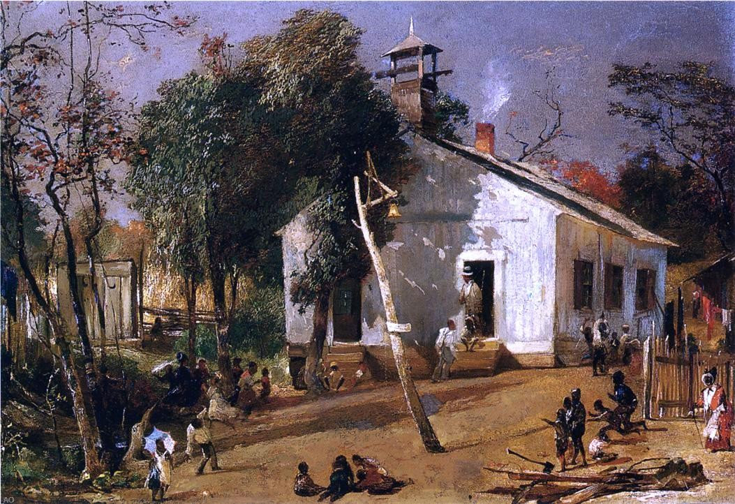 William Wallace Wotherspoon Scene outside a Southern Schoolhouse Wrapped Canvas